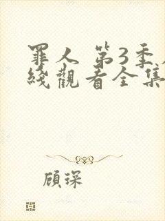 罪人 第3季在线观看全集免费播放封面