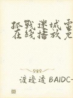 孤战迷城电视剧在线播放免费观看封面