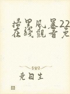 扫黑风暴22集在线观看免费完整版封面