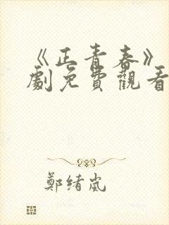 《正青春》电视剧免费观看全集完整