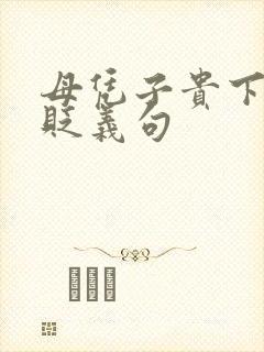 母凭子贵下一句贬义句