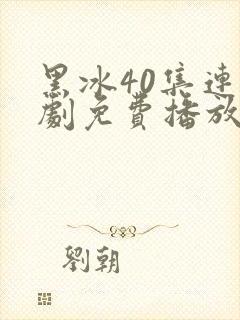 黑冰40集连续剧免费播放