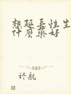 想延长性生活吃什么药好