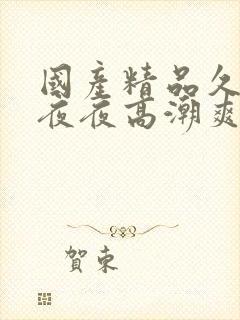 国产精品久久久夜夜高潮爽爽爽