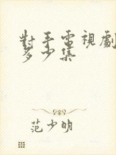 对手电视剧一共多少集封面