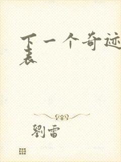 下一个奇迹演员表