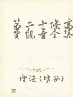 第二十条高清免费观看全集完整版