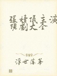 张婧仪主演的电视剧大全