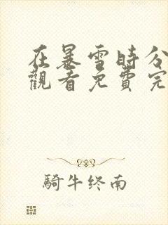 在暴雪时分在线观看免费完整版