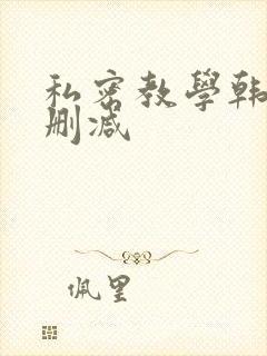 私密教学韩漫未删减