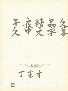 午夜精品久久久久中文字幕