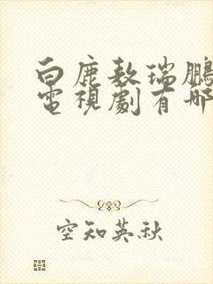 白鹿敖瑞鹏演的电视剧有哪些