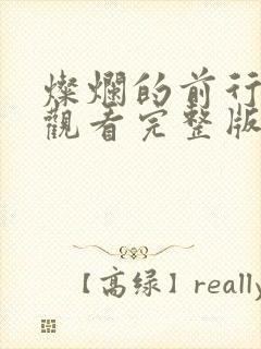 灿烂的前行免费观看完整版高清