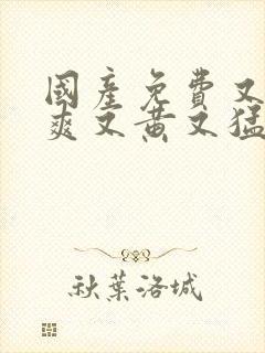 国产免费又色又爽又黄又猛软件