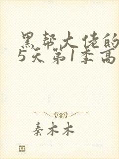 黑帮大佬的365天第1季高清免费