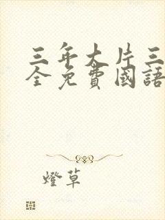 三年大片三年大全免费国语