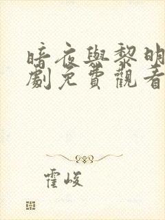 暗夜与黎明电视剧免费观看高清星辰影院