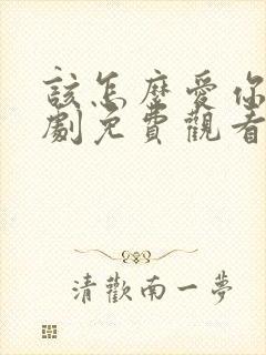 该怎么爱你电视剧免费观看全集高清封面