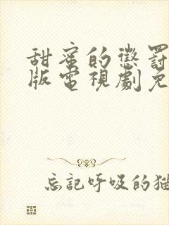 甜蜜的惩罚真人版电视剧免费观看