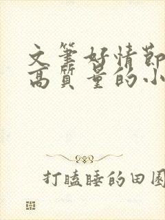 文笔好情节好的高质量的小说推荐