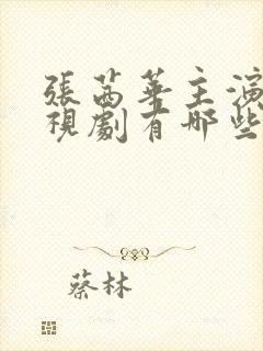 张茜华主演的电视剧有哪些封面