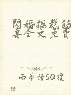 闪婚总裁的契约妻全文免费阅读