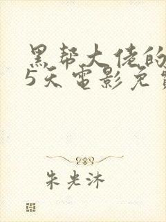 黑帮大佬的365天电影免费