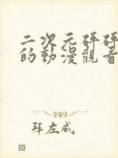 二次元砰砰砰砰的动漫观看