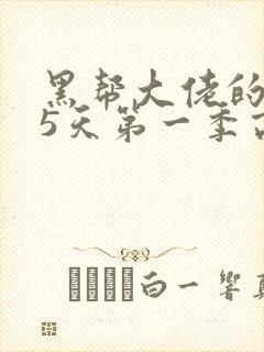 黑帮大佬的365天第一季高清免费