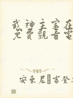 武神主宰在线看免费观看电视剧全集