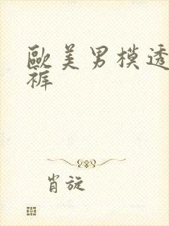 欧美男模透明内裤封面