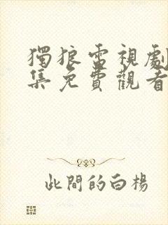 独狼电视剧30集免费观看全集高清