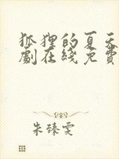 狐狸的夏天电视剧在线免费观看