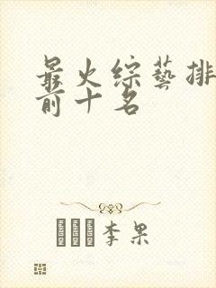 最火综艺排行榜前十名