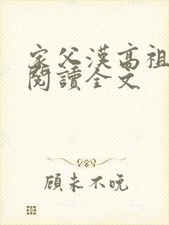 家父汉高祖免费阅读全文