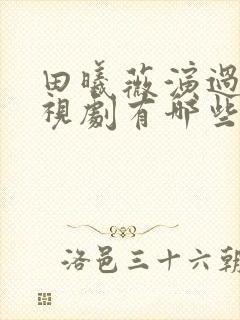 田曦薇演过的电视剧有哪些