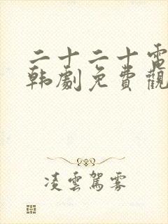 二十二十电视剧韩剧免费观看封面