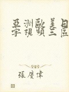 亚洲欧美日韩中字视频三区