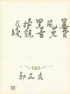 《扫黑风暴》在线观看免费完整版封面