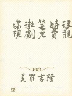 你微笑时很美电视剧免费观看策弛封面