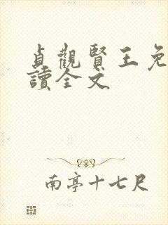 贞观贤王免费阅读全文封面