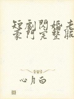 短剧闪婚老公是豪门完整版