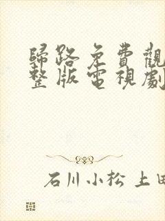 归路免费观看完整版电视剧高清