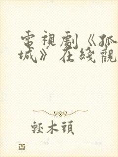 电视剧《孤战迷城》在线观看免费封面