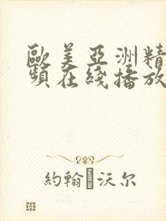 欧美亚洲精美视频在线播放