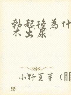 勃起后为什么尿不出尿