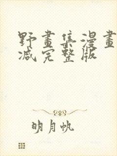 野画集漫画无删减完整版