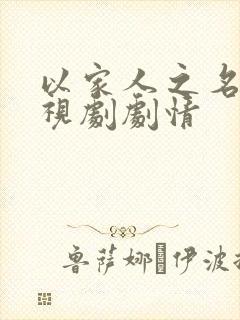 以家人之名 电视剧剧情
