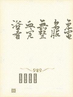 浴血无名免费观看完整版电影国语