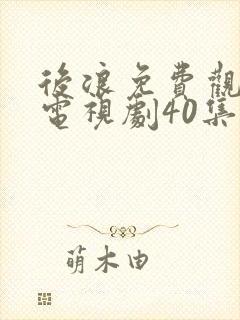 后浪免费观看的电视剧40集在线播放